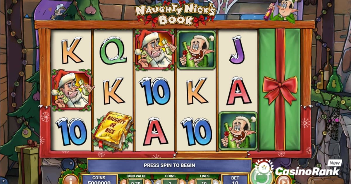 Koe Play'n Gon uusimmat jouluaiheiset kolikkopelit: Naughty Nick's Book